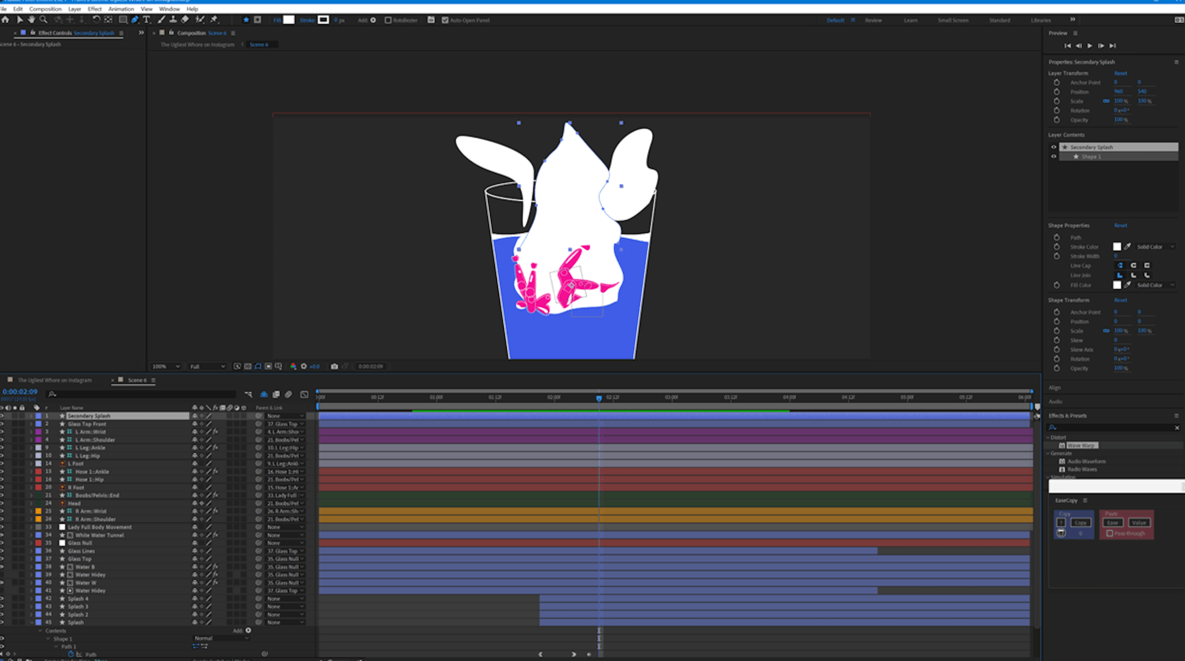 Animating in After Effects.